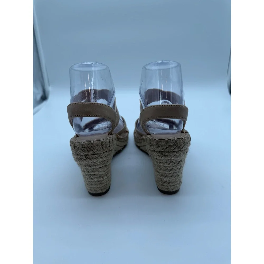Charles by Charles David Women Tan Elastic Espadrille Wedge Sandals Size 5M